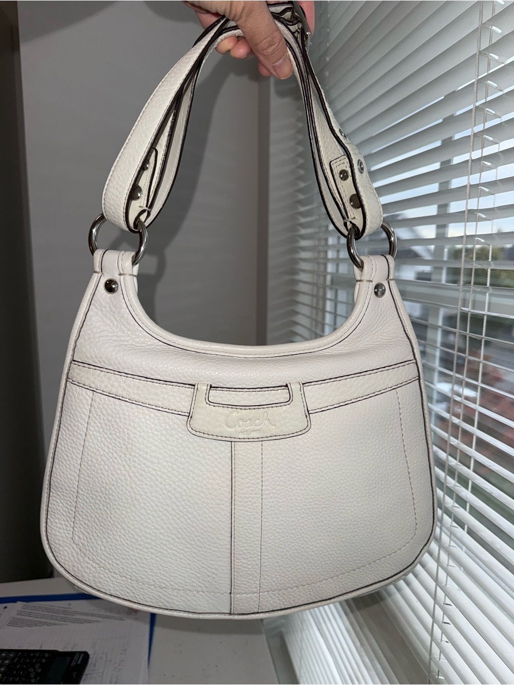 Coach Leather Bag in White
